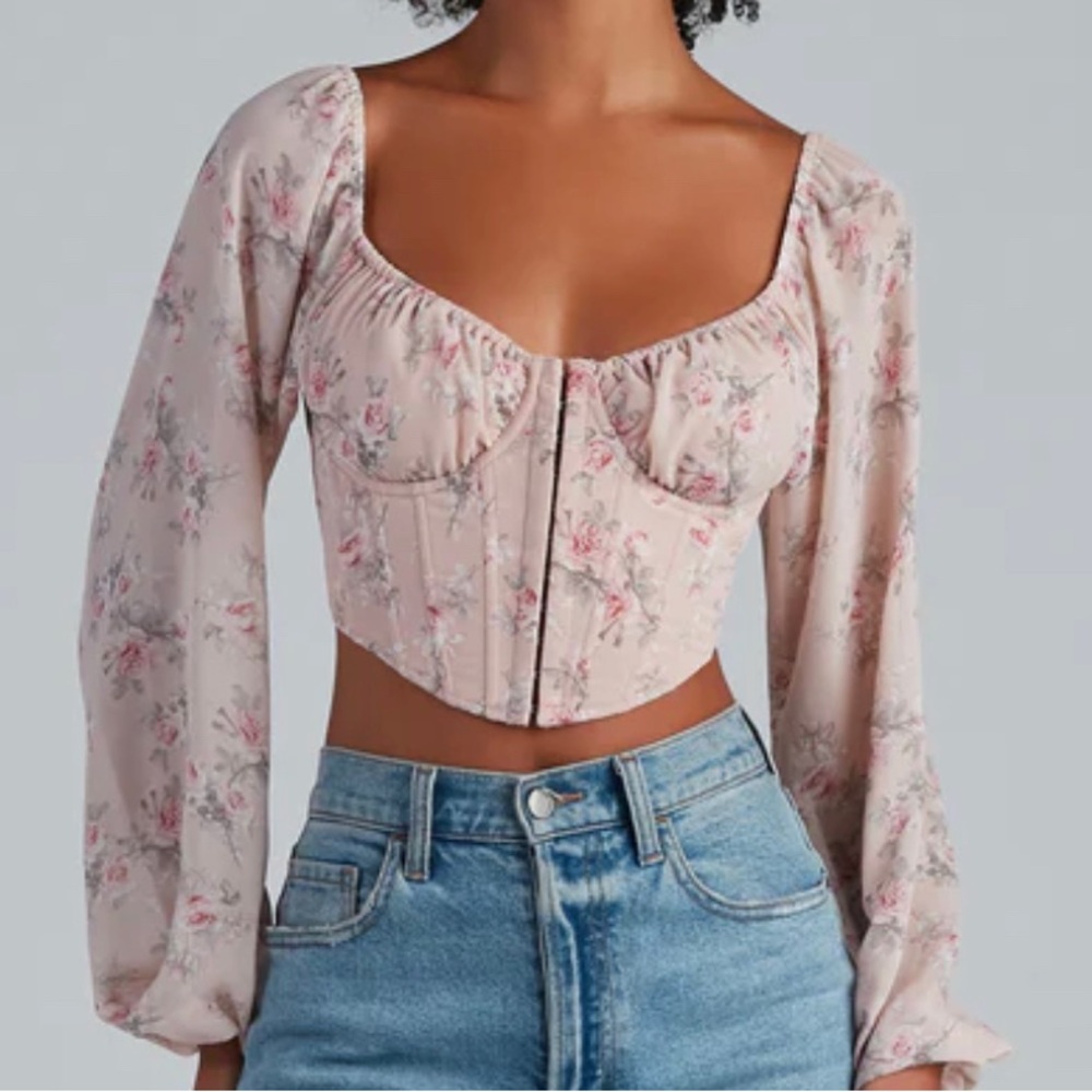 Windsor In Full Bloom Floral Crepe Bustier
